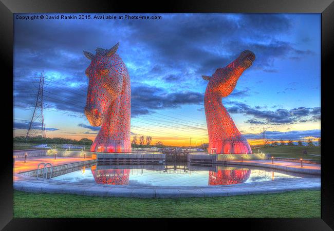 the Kelpies at sunset Framed Print by Photogold Prints