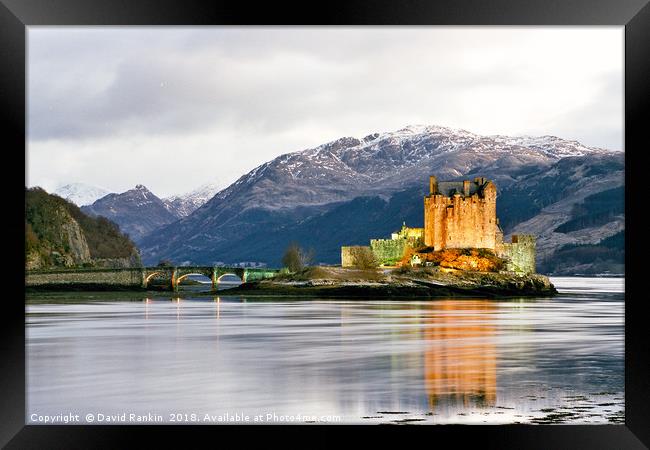 Eilean Donan Castle at night Framed Print by Photogold Prints