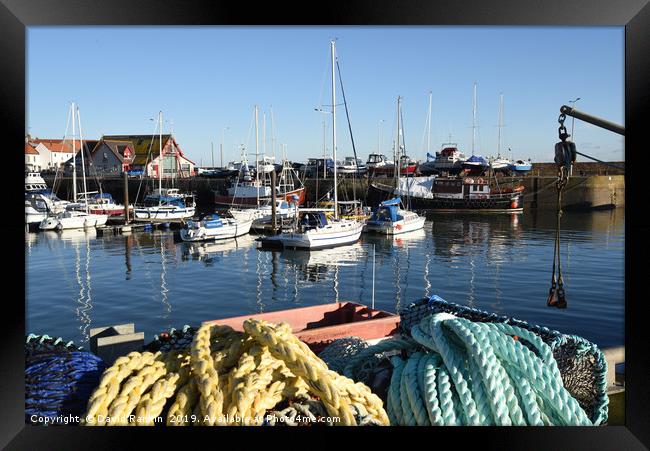 Anstruther harbour , Fife , Scotland in winter Framed Print by Photogold Prints