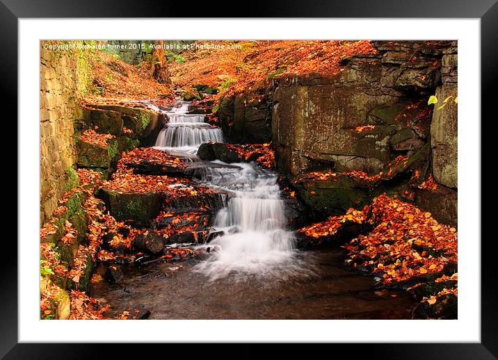  Lumsdale waterfalls near Matlock,Derbyshire Framed Mounted Print by sharon turner