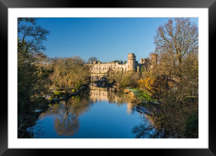 Warwick Castle Reflections in the River Avon Framed Mounted Print by David Ross