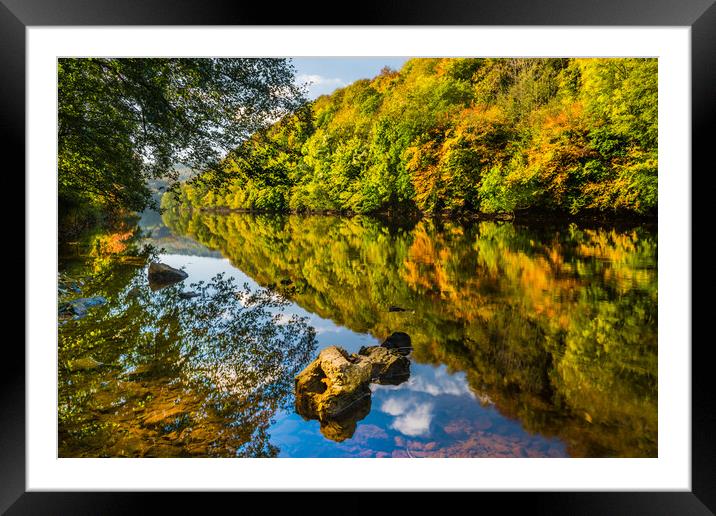 River Wye in Autumn, Symonds Yat Framed Mounted Print by David Ross