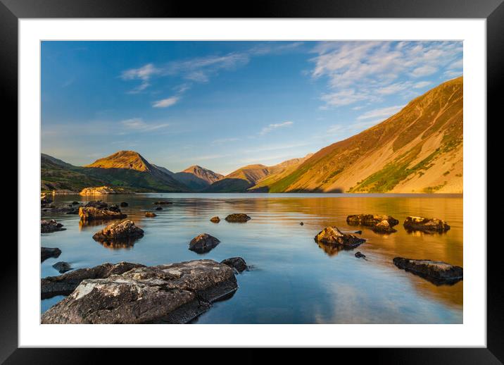 Wast Water and Great Gable, Lake District Framed Mounted Print by David Ross
