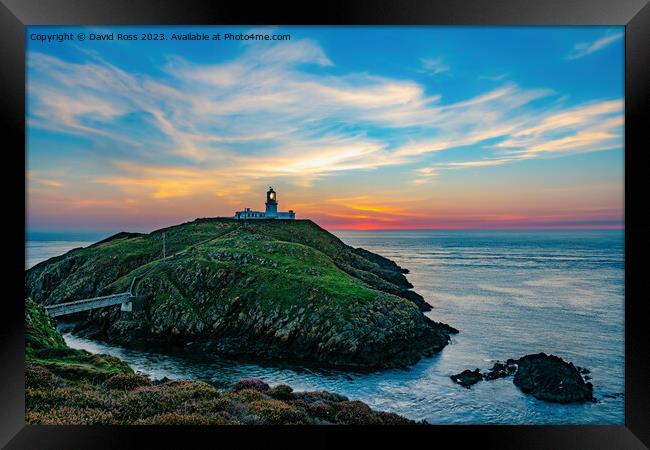 Sunset at Strumble Head Framed Print by David Ross