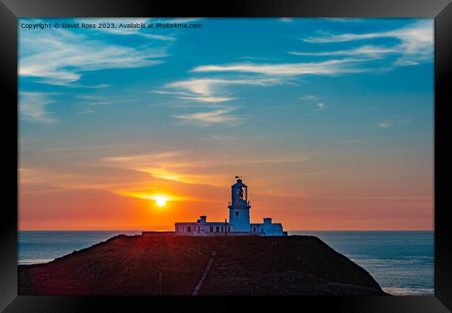 Strumble Head Lighthouse Framed Print by David Ross