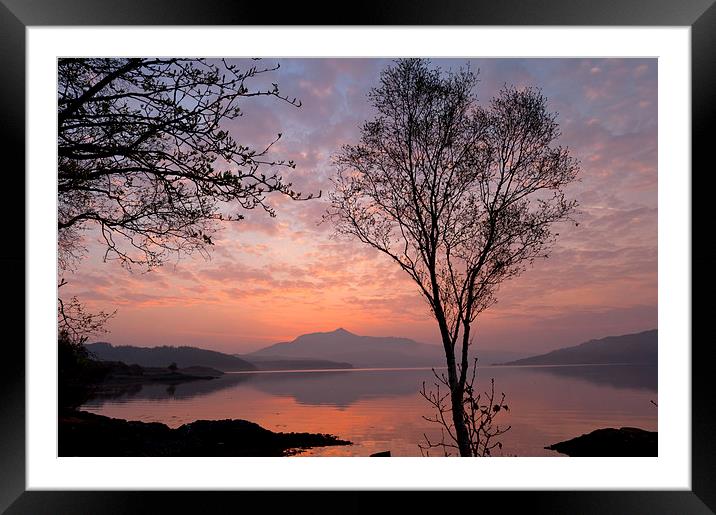 Loch Sunart at dawn, near Salen Framed Mounted Print by David Ross