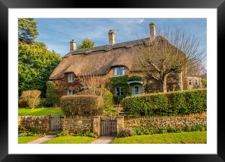Thatched Cottage Chipping Campden Framed Mounted Print by David Ross
