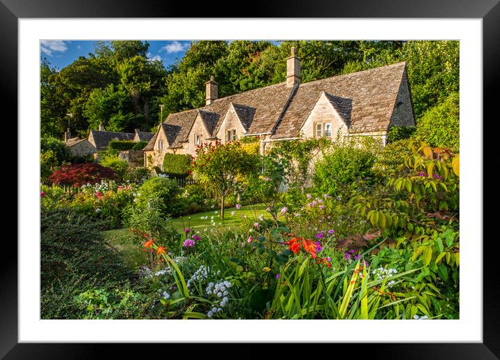 Cotswold Cottage, Bibury Framed Mounted Print by David Ross
