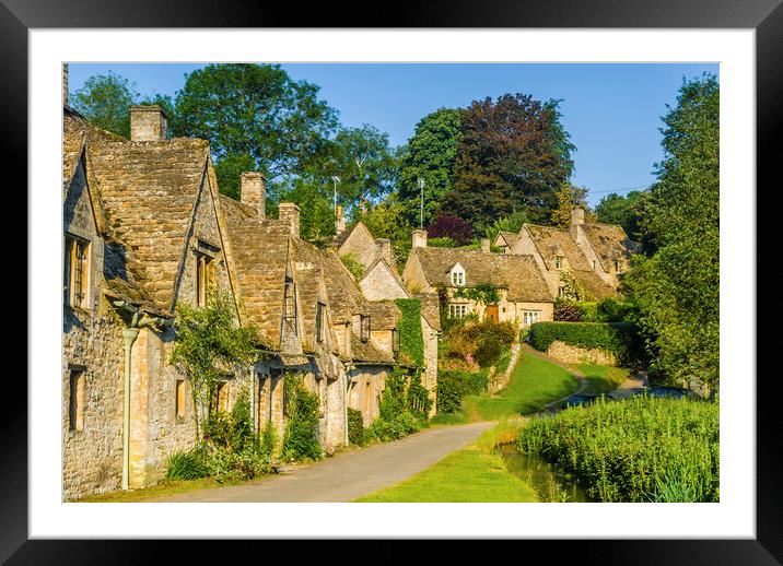 Arlington Row Cottages, Bibury Framed Mounted Print by David Ross
