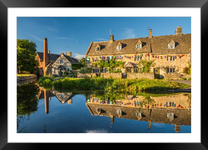 Lower Slaughter, Gloucestershire Cotswolds Framed Mounted Print by David Ross