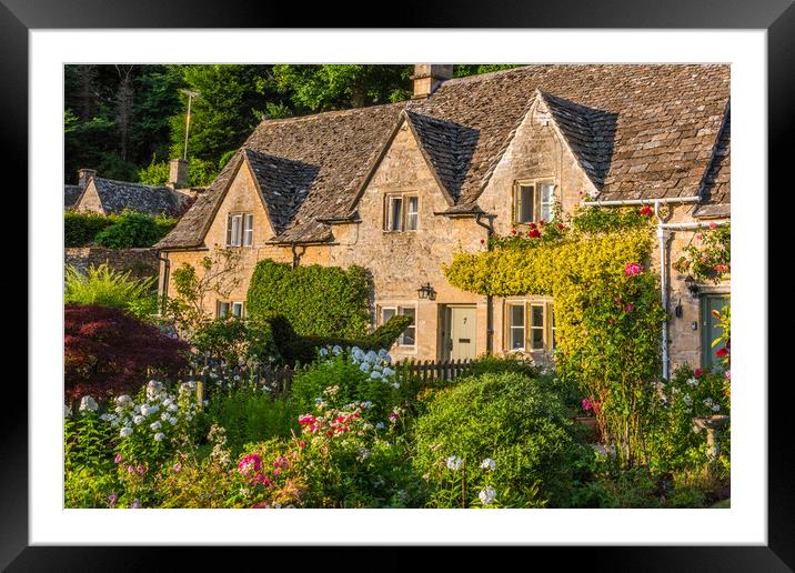 Cotswold Cottage Garden, Bibury Framed Mounted Print by David Ross