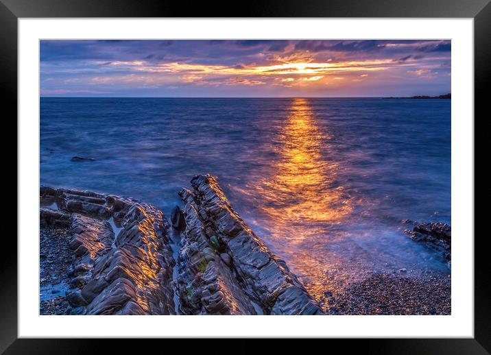 Crackington Haven Sunset, Cornwall Framed Mounted Print by David Ross