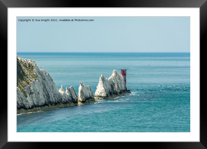 The needles, Isle of Wight Framed Mounted Print by Sue Knight