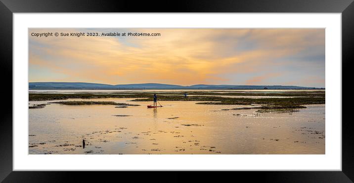Paddle boarders at Lepe Framed Mounted Print by Sue Knight