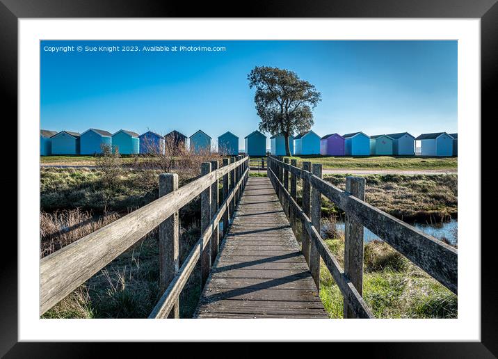 Beach Huts At Calshot Framed Mounted Print by Sue Knight