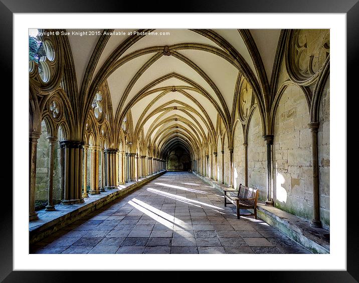  The cloisters at Salisbury cathedral,Wiltshire  Framed Mounted Print by Sue Knight