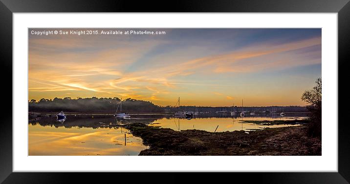  A peaceful evening on the Beaulieu River Framed Mounted Print by Sue Knight