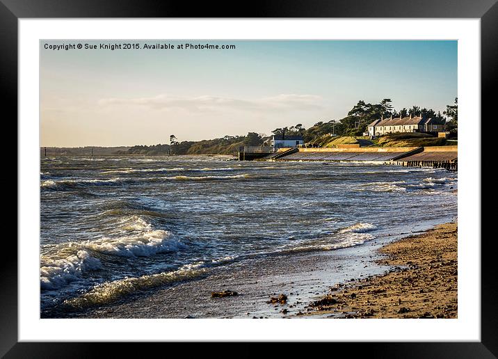  A bright and breezy day at Lepe beach,Hampshire Framed Mounted Print by Sue Knight
