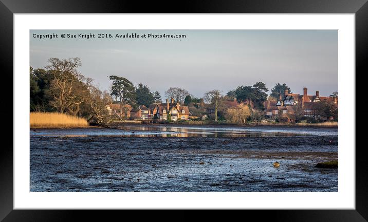 Beaulieu Mill pond at low tide Framed Mounted Print by Sue Knight