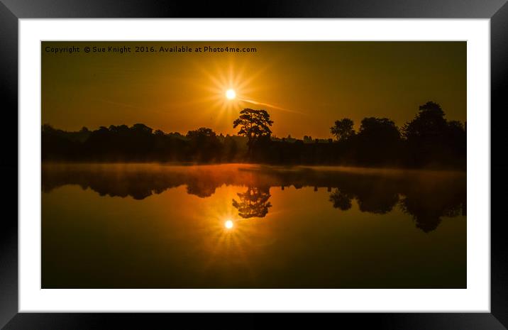 Golden mist Sunrise at Beaulieu Mill Pond, New For Framed Mounted Print by Sue Knight