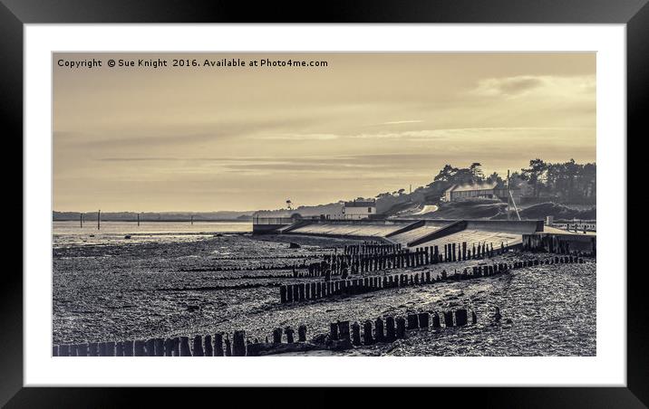 A view of  Lepe in sepia  Framed Mounted Print by Sue Knight