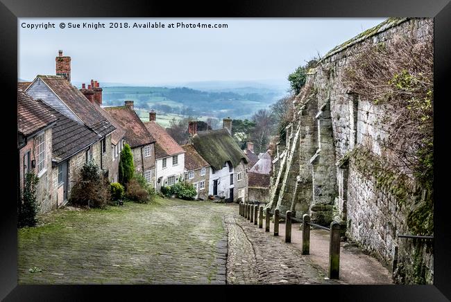 Dorset's Historic Gold Hill Vista Framed Print by Sue Knight