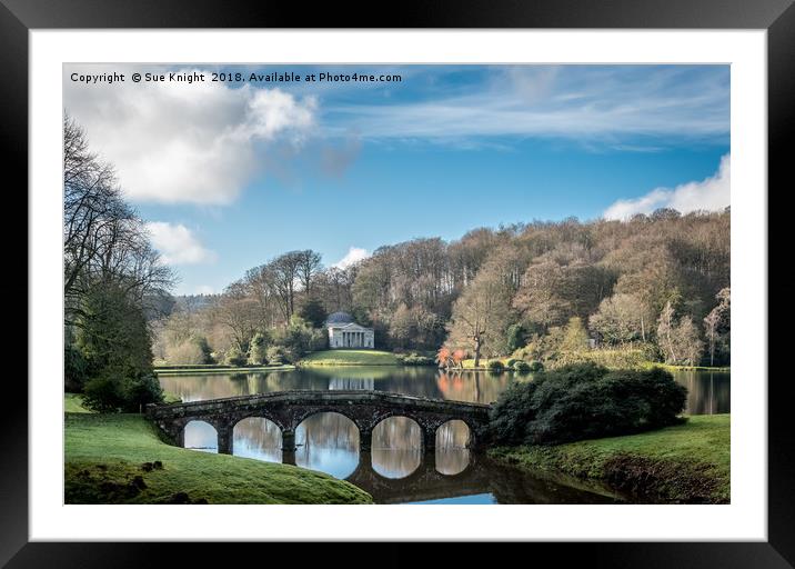 The lake at Stourhead Framed Mounted Print by Sue Knight