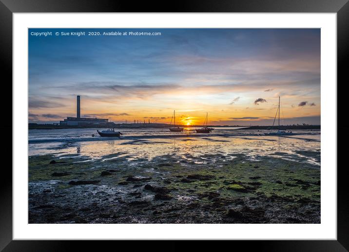 Sunset at Calshot, Hampshire Framed Mounted Print by Sue Knight