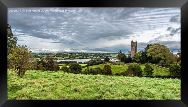 Blagdon Church and Lake  Framed Print by Sue Knight