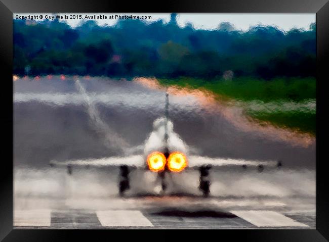  Eurofighter Typhoon Take Off. Framed Print by Guy Wells