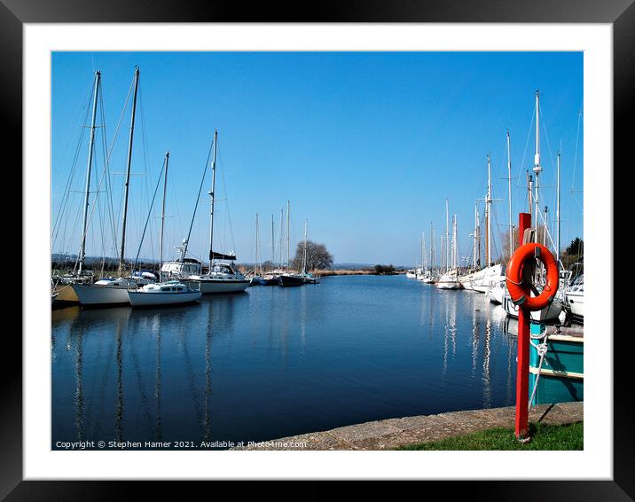 Yachts on the Exe Canal Framed Mounted Print by Stephen Hamer