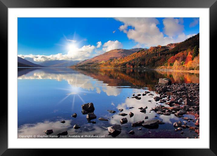 Loch Earn in Autumn Framed Mounted Print by Stephen Hamer