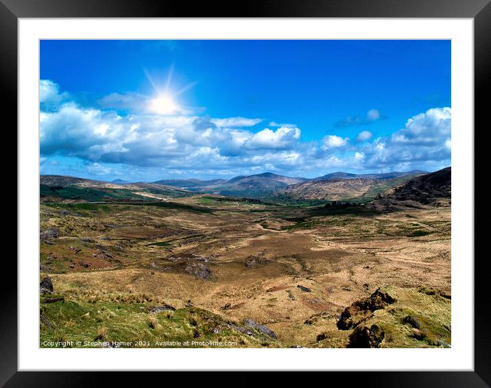 Sunshine over the Shehy Mountains Framed Mounted Print by Stephen Hamer