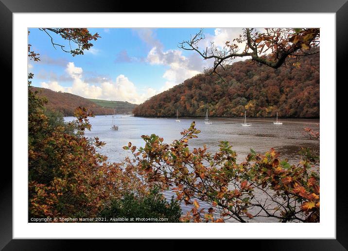 River Dart in Autumn Framed Mounted Print by Stephen Hamer