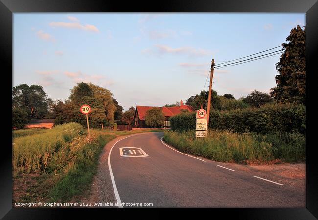 Henham Speed Limit Framed Print by Stephen Hamer