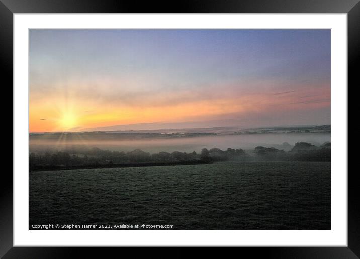 Rural Sunrise Framed Mounted Print by Stephen Hamer