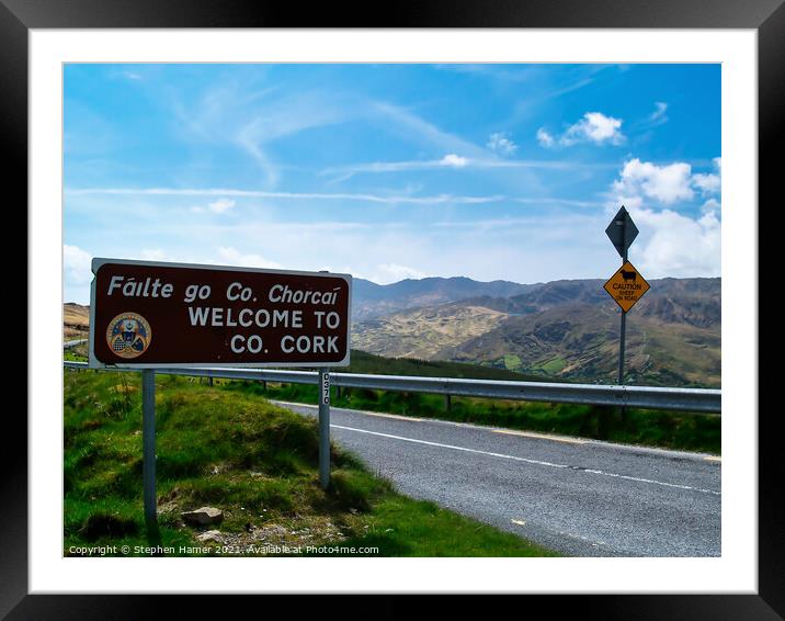 Welcome To County Cork Framed Mounted Print by Stephen Hamer