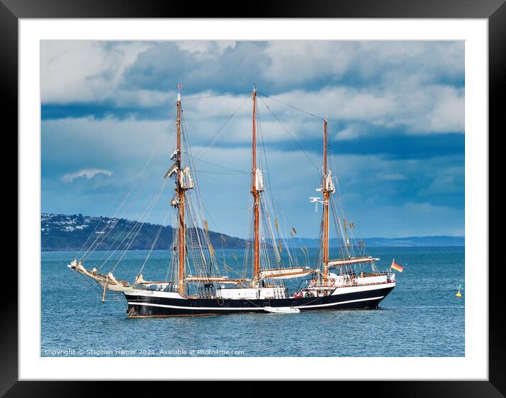 Thor Heyedahl sailing ship Framed Mounted Print by Stephen Hamer