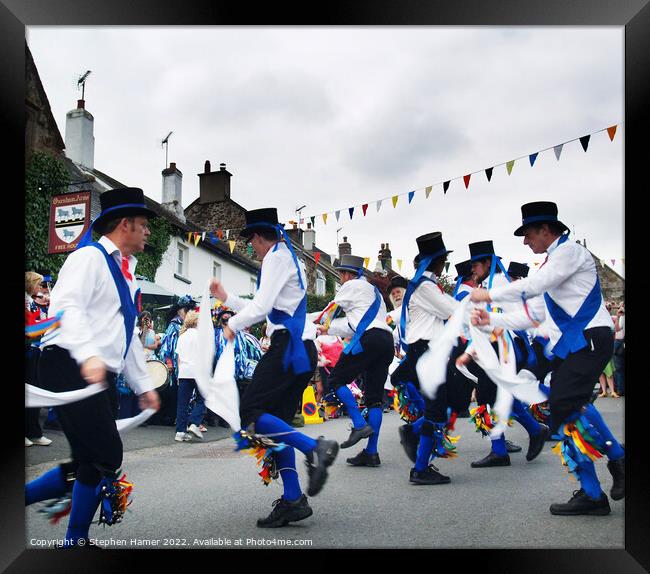 Vibrant Morris Dancers of Dartmoor Framed Print by Stephen Hamer