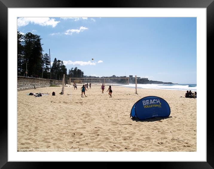 Beach Volleyball Manly Framed Mounted Print by Stephen Hamer