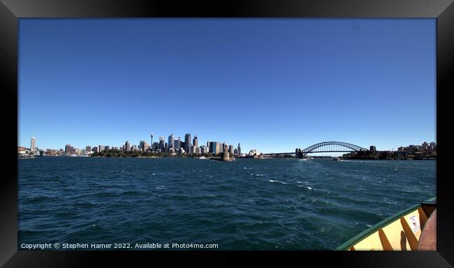 Sydneys Majestic Harbour A Panoramic View Framed Print by Stephen Hamer
