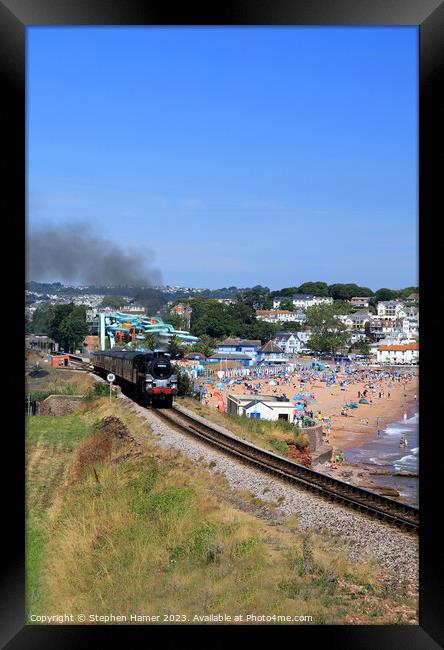 Majestic Steam Train on the English Riviera Framed Print by Stephen Hamer