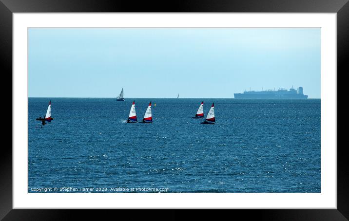 Thrilling Tor Bay Dinghy Race Framed Mounted Print by Stephen Hamer