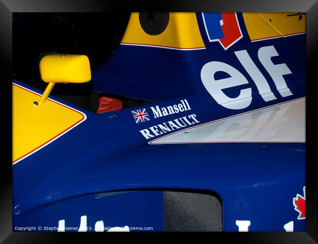Nigel Mansell's Racing Car Framed Print by Stephen Hamer