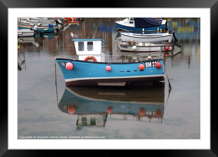 Harbour Reflection Framed Mounted Print by Stephen Hamer