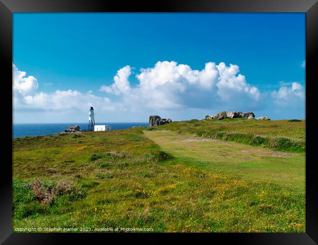 Beacon of Peninnis Head Framed Print by Stephen Hamer