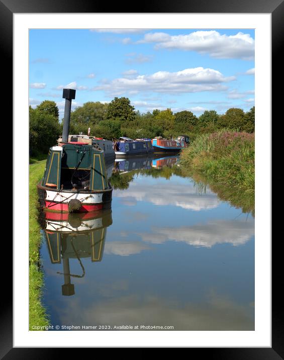 Enchanting Oxfordshire Canal Moorings Framed Mounted Print by Stephen Hamer
