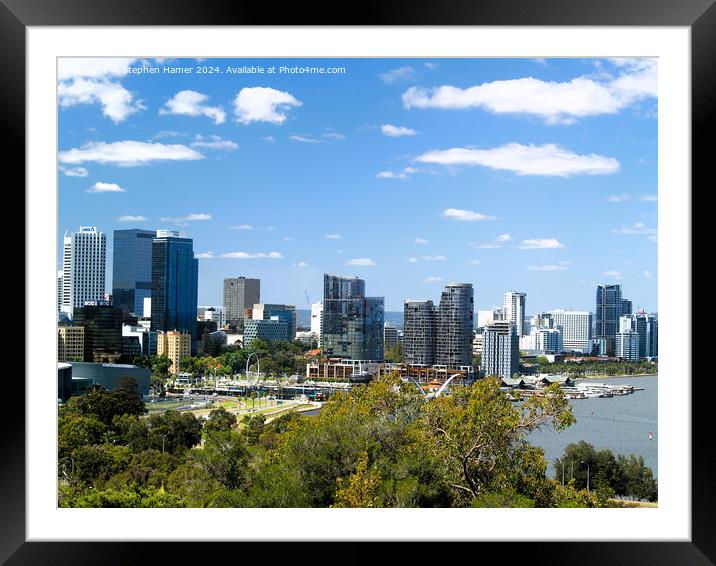 Perth Cityscape Framed Mounted Print by Stephen Hamer