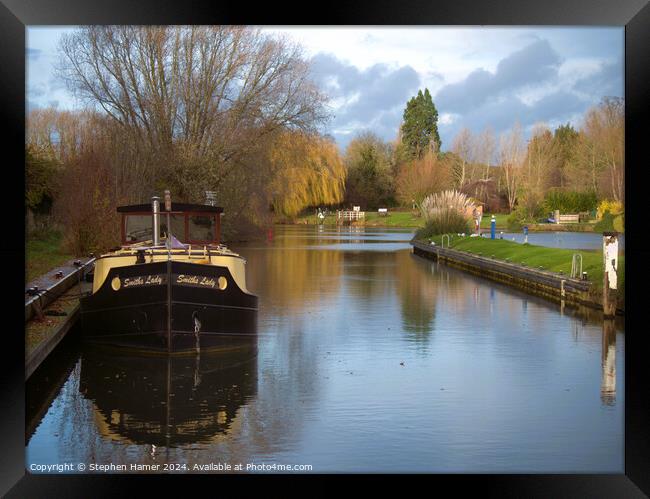 Backwater Mooring Framed Print by Stephen Hamer