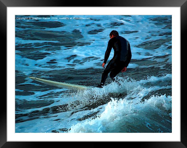 Surfer Dude Framed Mounted Print by Stephen Hamer